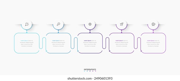 Vector Infographic label design template with icons and 5 options or steps. Can be used for process diagram, presentations, workflow layout, banner, flow chart, info graph.