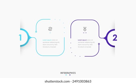 Vector Infographic label design template with icons and 2 options or steps. Can be used for process diagram, presentations, workflow layout, banner, flow chart, info graph.