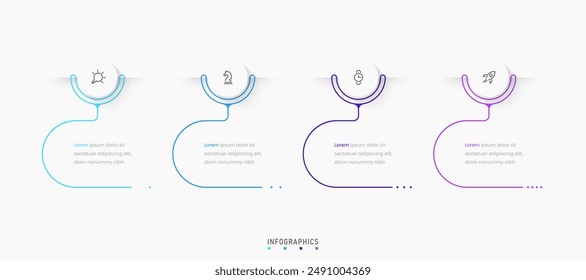 Vector Infographic label design template with icons and 4 options or steps. Can be used for process diagram, presentations, workflow layout, banner, flow chart, info graph.