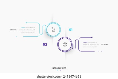 Vector Infographic label design template with icons and 2 options or steps. Can be used for process diagram, presentations, workflow layout, banner, flow chart, info graph.