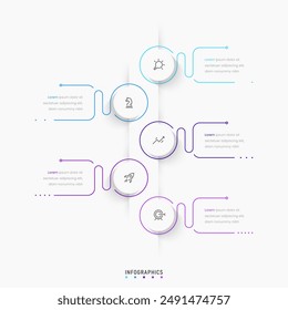 Vector Infografía Plantilla de diseño de etiquetas con iconos y 5 opciones o pasos. Se puede utilizar para el diagrama de proceso, presentaciones, diseño de flujo de trabajo, Anuncio, diagrama de flujo, infografía.