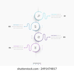 Vector Infographic label design template with icons and 4 options or steps. Can be used for process diagram, presentations, workflow layout, banner, flow chart, info graph.