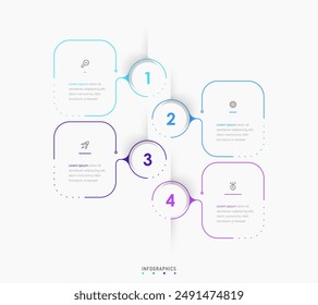 Vector Infographic label design template with icons and 4 options or steps. Can be used for process diagram, presentations, workflow layout, banner, flow chart, info graph.