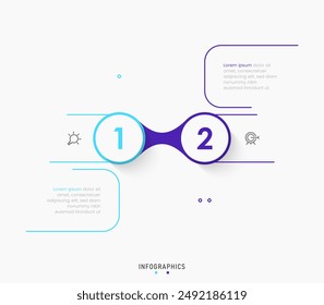 Vector Infographic label design template with icons and 2 options or steps. Can be used for process diagram, presentations, workflow layout, banner, flow chart, info graph.