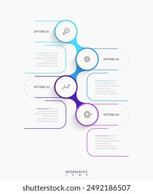 Vector Infographic label design template with icons and 4 options or steps. Can be used for process diagram, presentations, workflow layout, banner, flow chart, info graph.