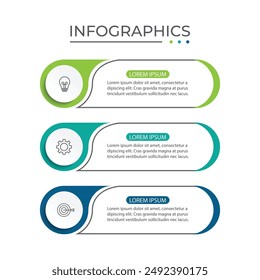 Vector Infographic label design template with icons and 3 options or steps.