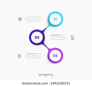 Vector Infographic label design template with icons and 3 options or steps. Can be used for process diagram, presentations, workflow layout, banner, flow chart, info graph.