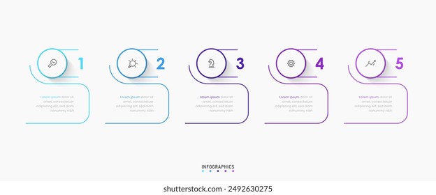 Vector Infographic label design template with icons and 5 options or steps. Can be used for process diagram, presentations, workflow layout, banner, flow chart, info graph.