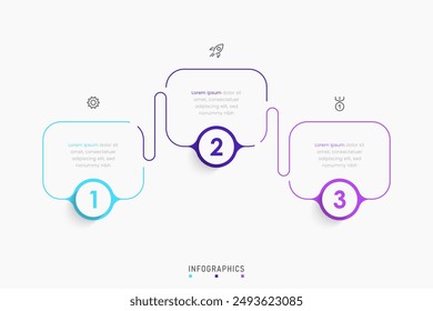 Vector Infografía Plantilla de diseño de etiquetas con iconos y 3 opciones o pasos. Se puede utilizar para el diagrama de proceso, presentaciones, diseño de flujo de trabajo, Anuncio, diagrama de flujo, infografía.