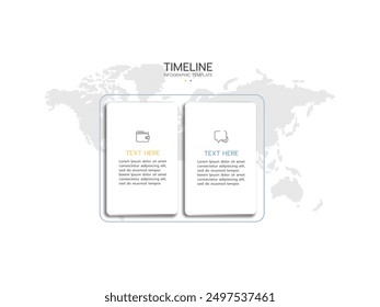 Vector Infografía Plantilla de diseño de etiquetas con iconos y 2 opciones o pasos. Se puede utilizar para el diagrama de proceso, presentaciones, diseño de flujo de trabajo, Anuncio, diagrama de flujo, gráfico de información.