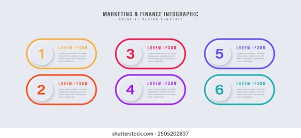 Vector infographic label design template with numbers and 6 options or steps.