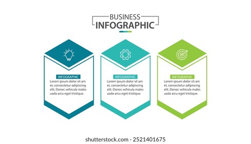 Vector Infographic label design template with icons and 3 options or steps.