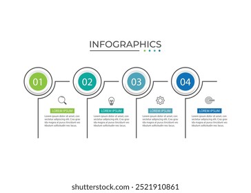 Vector Infographic label design template with icons and 4 options or steps.