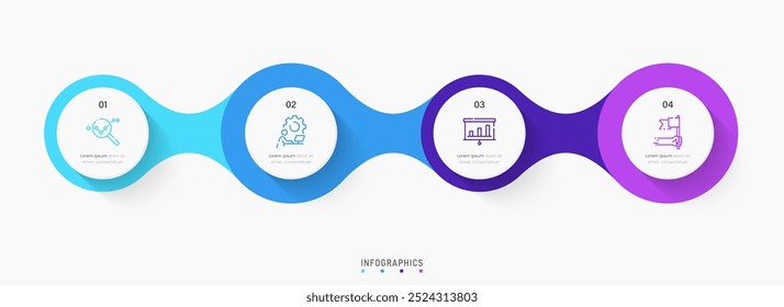 Vector Infographic label design template with icons and 4 options or steps. Can be used for process diagram, presentations, workflow layout, banner, flow chart, info graph.