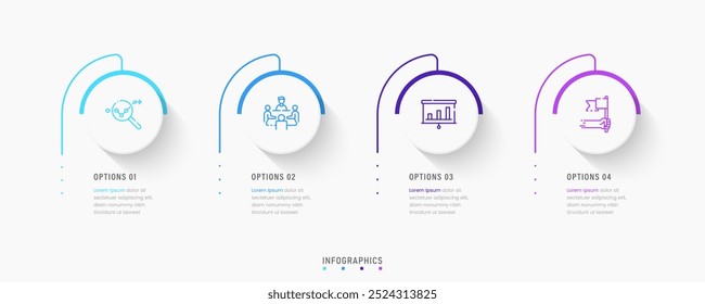 Vector Infographic label design template with icons and 4 options or steps. Can be used for process diagram, presentations, workflow layout, banner, flow chart, info graph.