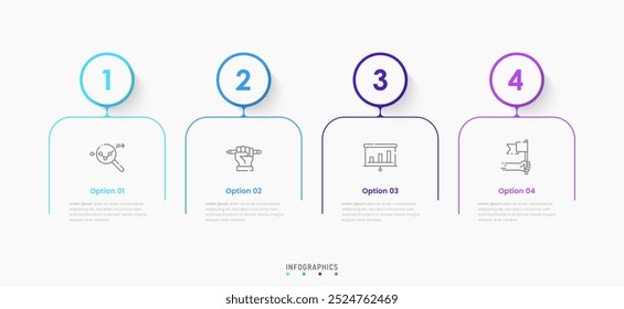Vector Infographic label design template with icons and 4 options or steps. Can be used for process diagram, presentations, workflow layout, banner, flow chart, info graph.