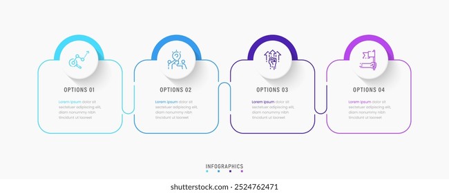 Vector Infographic label design template with icons and 4 options or steps. Can be used for process diagram, presentations, workflow layout, banner, flow chart, info graph.