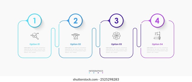 Vector Infographic label design template with icons and 4 options or steps. Can be used for process diagram, presentations, workflow layout, banner, flow chart, info graph.