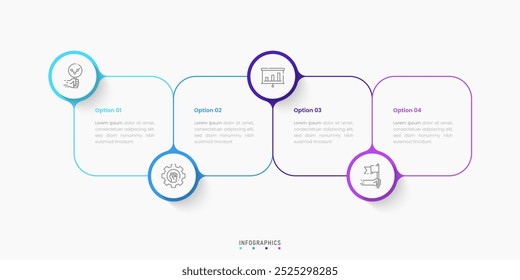 Vector Infographic label design template with icons and 4 options or steps. Can be used for process diagram, presentations, workflow layout, banner, flow chart, info graph.