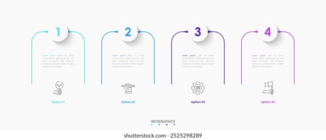 Vector Infographic label design template with icons and 4 options or steps. Can be used for process diagram, presentations, workflow layout, banner, flow chart, info graph.