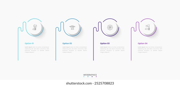 Vector Infographic label design template with icons and 4 options or steps. Can be used for process diagram, presentations, workflow layout, banner, flow chart, info graph.