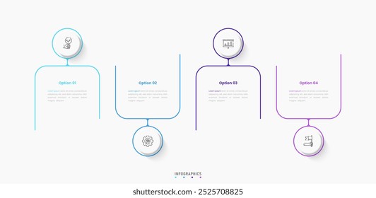 Vector Infographic label design template with icons and 4 options or steps. Can be used for process diagram, presentations, workflow layout, banner, flow chart, info graph.