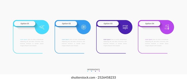 Vector Infographic label design template with icons and 4 options or steps. Can be used for process diagram, presentations, workflow layout, banner, flow chart, info graph.