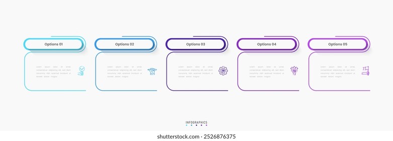 Vector Infographic label design template with icons and 5 options or steps. Can be used for process diagram, presentations, workflow layout, banner, flow chart, info graph.