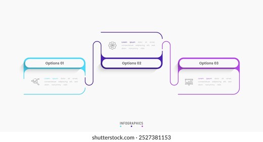 Vector Infographic label design template with icons and 3 options or steps. Can be used for process diagram, presentations, workflow layout, banner, flow chart, info graph.