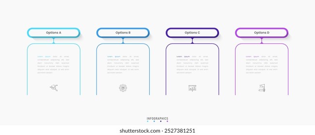 Vector Infographic label design template with icons and 4 options or steps. Can be used for process diagram, presentations, workflow layout, banner, flow chart, info graph.