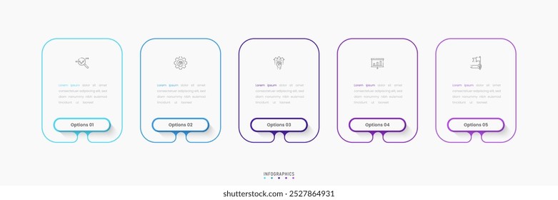 Vector Infographic label design template with icons and 5 options or steps. Can be used for process diagram, presentations, workflow layout, banner, flow chart, info graph.