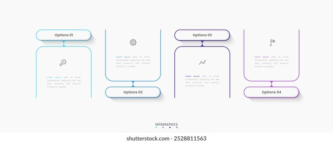 Vector Infographic label design template with icons and 4 options or steps. Can be used for process diagram, presentations, workflow layout, banner, flow chart, info graph.