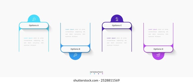 Vector Infographic label design template with icons and 4 options or steps. Can be used for process diagram, presentations, workflow layout, banner, flow chart, info graph.