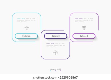Vector Infographic label design template with icons and 3 options or steps. Can be used for process diagram, presentations, workflow layout, banner, flow chart, info graph.