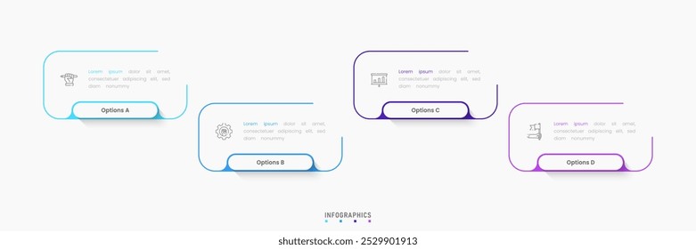 Vector Infographic label design template with icons and 4 options or steps. Can be used for process diagram, presentations, workflow layout, banner, flow chart, info graph.