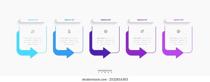Vector Infographic label design template with icons and 5 options or steps. Can be used for process diagram, presentations, workflow layout, banner, flow chart, info graph.