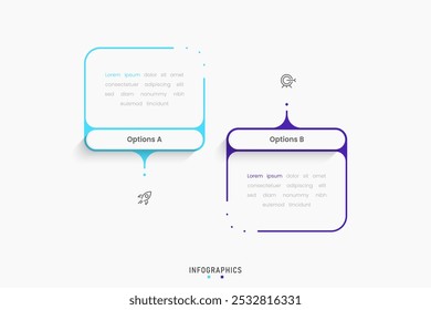 Vector Infographic label design template with icons and 2 options or steps. Can be used for process diagram, presentations, workflow layout, banner, flow chart, info graph.