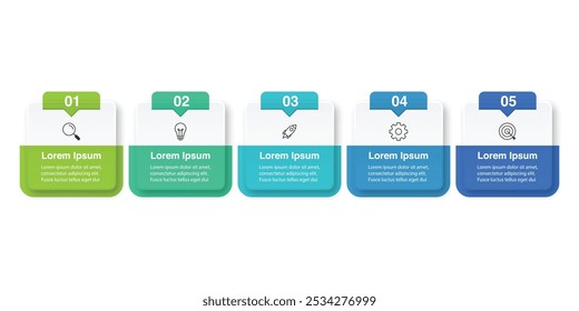 Vector Infographic label design template with icons and 5 options or steps. Can be used for process diagram, presentations, workflow layout, banner, flow chart, info graph.