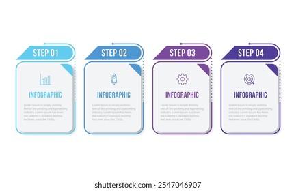 Vector Infographic label design template with icons and 4 options or steps. Can be used for process diagram, presentations, workflow layout, banner, flow chart, info graph.