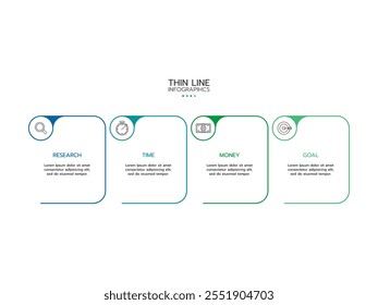 Vector Infografía Plantilla de diseño de etiquetas con iconos y 4 opciones o pasos. Se puede utilizar para el diagrama de proceso, presentaciones, diseño de flujo de trabajo, Anuncio, diagrama de flujo, gráfico de información.