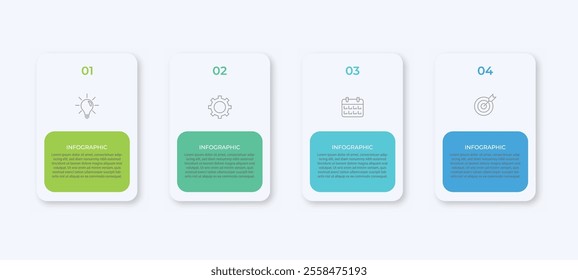 Vector Infographic label design template with icons and 4 options or steps. Can be used for process diagram, presentations, workflow layout, banner, flow chart, info graph