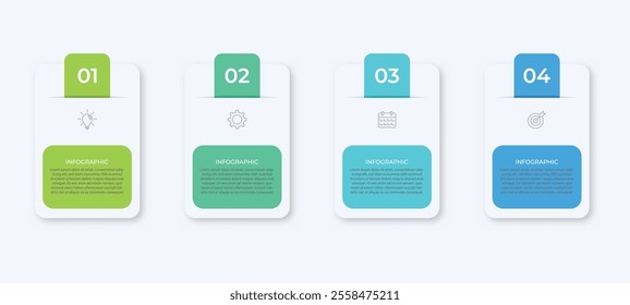 Vector Infographic label design template with icons and 4 options or steps. Can be used for process diagram, presentations, workflow layout, banner, flow chart, info graph