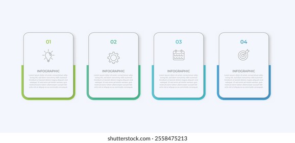 Vector Infographic label design template with icons and 4 options or steps. Can be used for process diagram, presentations, workflow layout, banner, flow chart, info graph