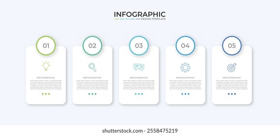 Vector Infographic label design template with icons and 5 options or steps. Can be used for process diagram, presentations, workflow layout, banner, flow chart, info graph