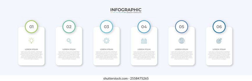 Vector Infographic label design template with icons and 6 options or steps. Can be used for process diagram, presentations, workflow layout, banner, flow chart, info graph