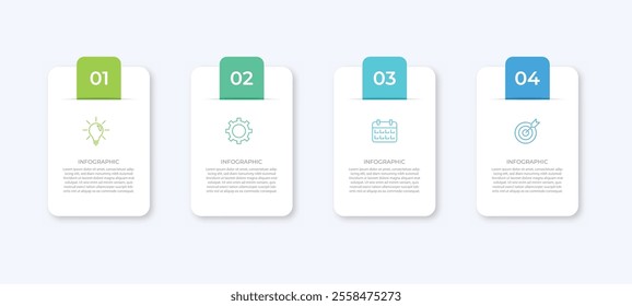 Vector Infographic label design template with icons and 4 options or steps. Can be used for process diagram, presentations, workflow layout, banner, flow chart, info graph