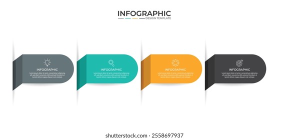 Vector Infographic label design template with icons and 4 options or steps