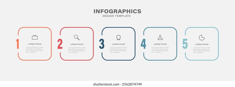 Vector Infographic label design template with icons and 5 options or steps