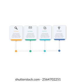 Vector Infographic label design template with icons and 4 options or steps.