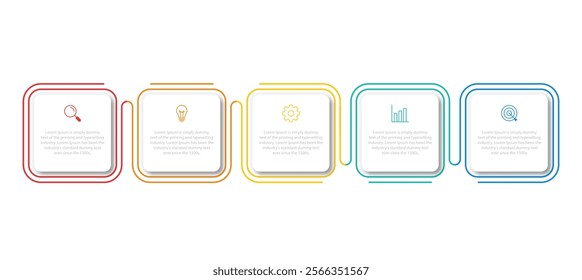 Vector Infographic label design template with icons and 5 options or steps. Can be used for process diagram, presentations, workflow layout, banner, flow chart, info graph.